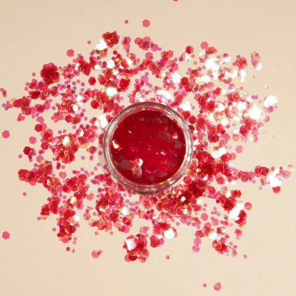 Moon Glitter Iridescent Chunky Glitter Cherry 3g van Moon Creations koop je bij Partywinkel