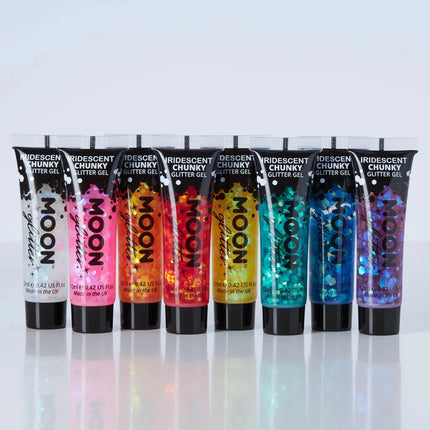 Moon Glitter Iridescent Chunky Glitter Gel Pink 12ml van Moon Creations koop je bij Partywinkel
