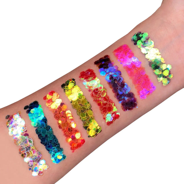 Moon Glitter Iridescent Chunky Glitter Green 3g van Moon Creations koop je bij Partywinkel