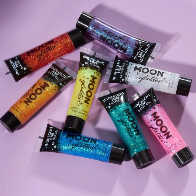 Moon Glitter Iridescent Fine Glitter Gel Cherry 12ml van Moon Creations koop je bij Partywinkel