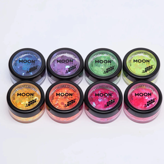 Moon Glow Neon UV Chunky Glitter Golden Yellow 3g van Moon Creations koop je bij Partywinkel