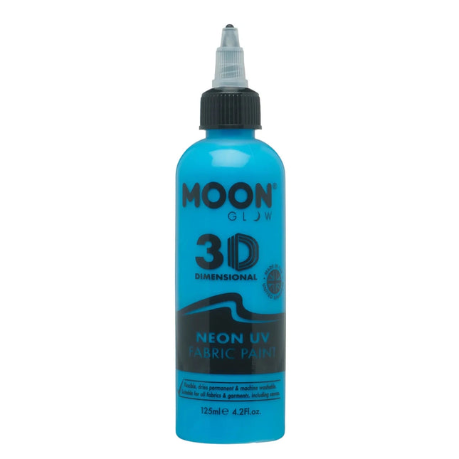 Moon Glow Neon UV Fabric Paint 125ml Intense Blue 125ml van Moon Creations koop je bij Partywinkel