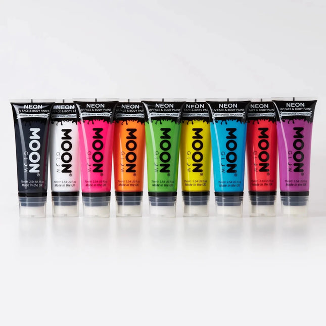 Moon Glow Neon UV Face Paint met verf Applicator Intense Pink 75ml van Moon Creations koop je bij Partywinkel
