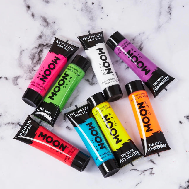 Moon Glow Neon UV Hair Gel Intense Orange 20ml van Moon Creations koop je bij Partywinkel