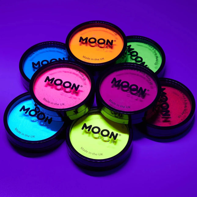 Moon Glow Neon UV Pro Face Paint Intense Blue 36g van Moon Creations koop je bij Partywinkel