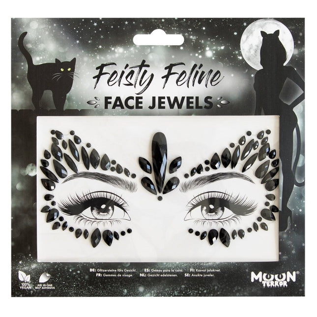 Moon Terror Halloween Face Jewels Feisty Feline van Moon Creations koop je bij Partywinkel