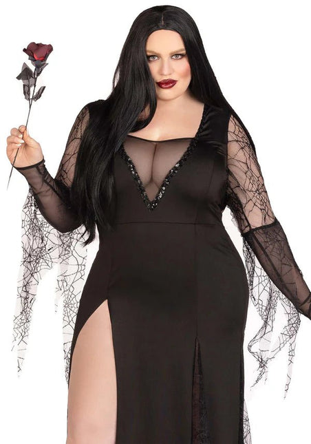 Morticia Jurk Dames Plus Size Leg Avenue van Leg Avenue koop je bij Partywinkel