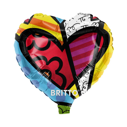 Farvet heliumballon med Britto-hjerte, tom