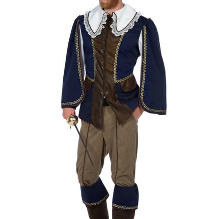 Musketier Kostuum Blauw Heren van Wilbers & Wilbers koop je bij Partywinkel