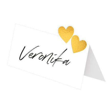 Naamkaartjes Wit Goud 8st van Riethmueller koop je bij Partywinkel