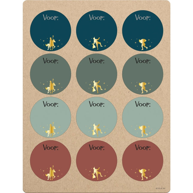 Naamstickers Cadeau Welkom Sint En Piet 12st van Folat koop je bij Partywinkel