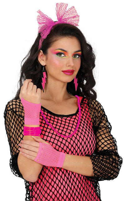 Neon 80S Accessoireset Fel Roze 5 delig van Fiestas Guirca koop je bij Partywinkel