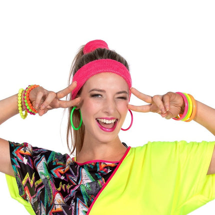 Neon 80S Armband Dames 4st van Wilbers & Wilbers koop je bij Partywinkel