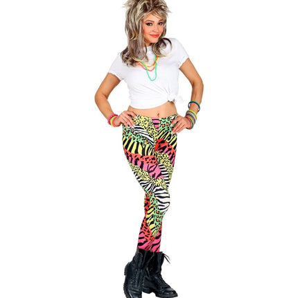 Neon 80S Legging Dames Gekleurd van Widmann koop je bij Partywinkel