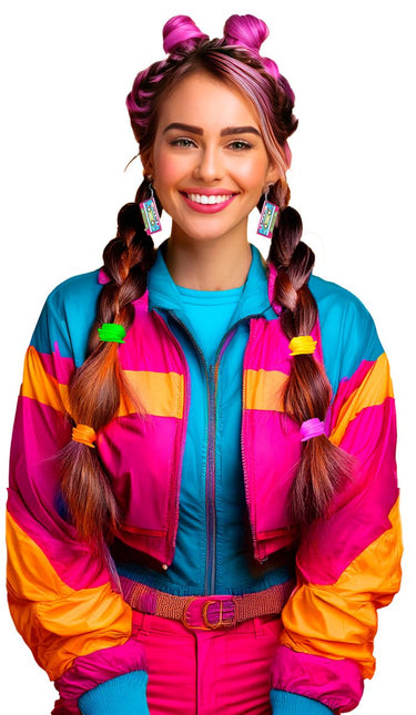 Neon 80S Oorbellen Cassette van Fiestas Guirca koop je bij Partywinkel