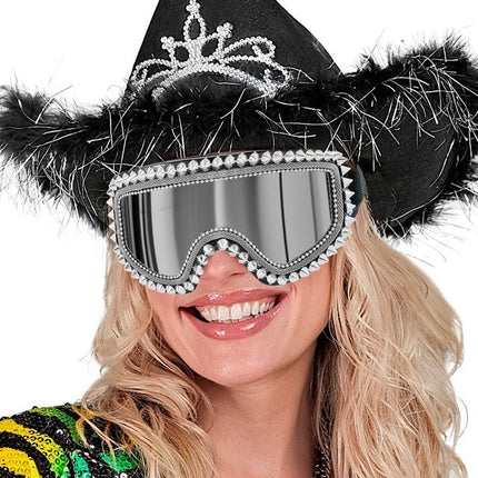 Neon 80S Skibril Zilver van Widmann koop je bij Partywinkel