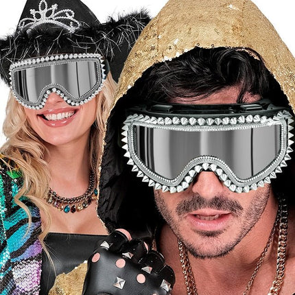 Neon 80S Skibril Zilver van Widmann koop je bij Partywinkel