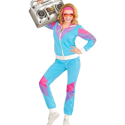 Neon 80S Trainingspak Fout Blauw van Widmann koop je bij Partywinkel