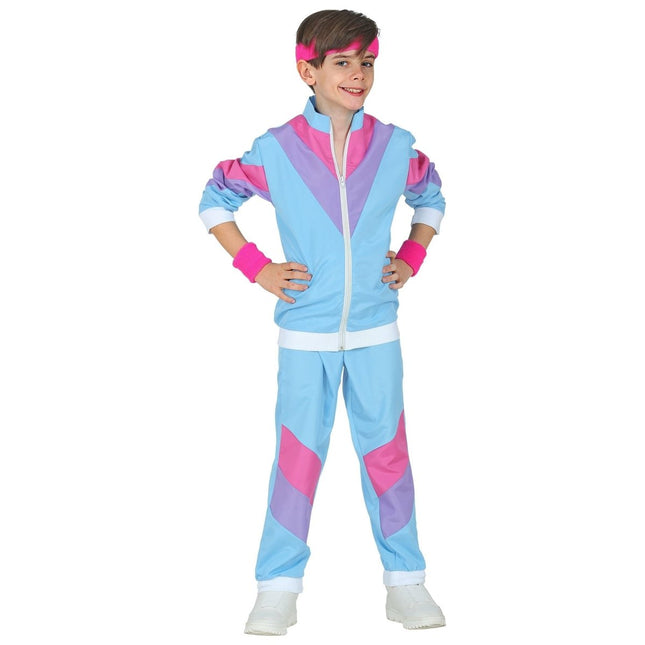 Neon 80S Trainingspak Fout Blauw Kind van Widmann koop je bij Partywinkel