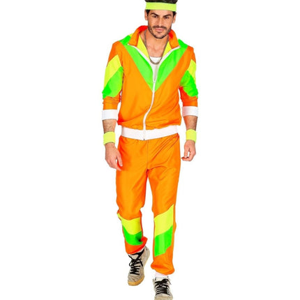 Neon 80S Trainingspak Fout Groen Oranje van Widmann koop je bij Partywinkel