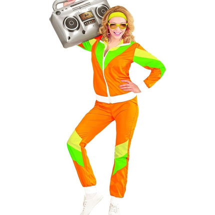 Neon 80S Trainingspak Fout Groen Oranje van Widmann koop je bij Partywinkel