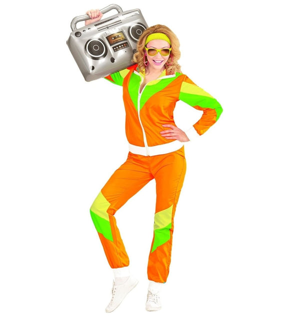 Neon 80S Trainingspak Fout Groen Oranje van Widmann koop je bij Partywinkel