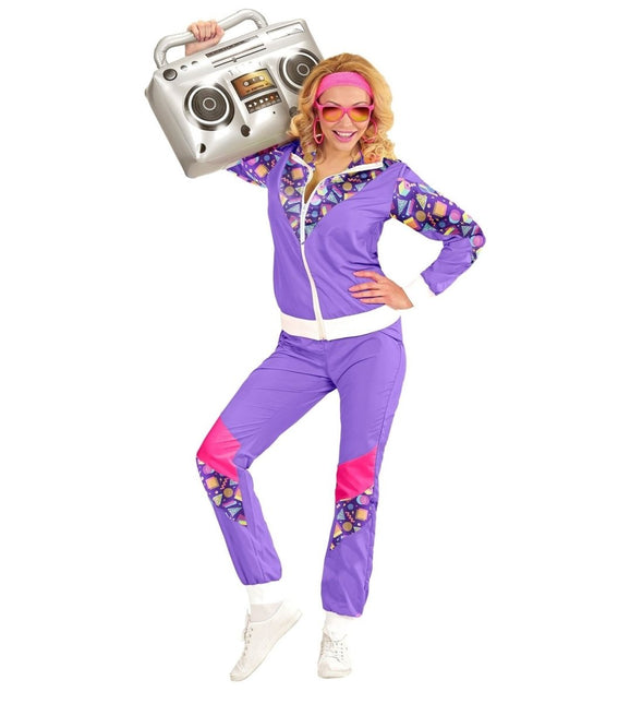 Neon 80S Trainingspak Fout Paars van Widmann koop je bij Partywinkel