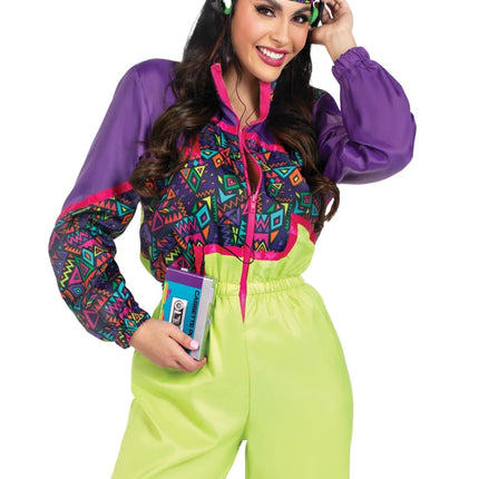 Neon 80S Trainingspak Fout Paars Groen Dames Leg Avenue van Leg Avenue koop je bij Partywinkel