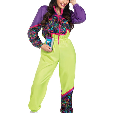 Neon 80S Trainingspak Fout Paars Groen Dames Leg Avenue van Leg Avenue koop je bij Partywinkel
