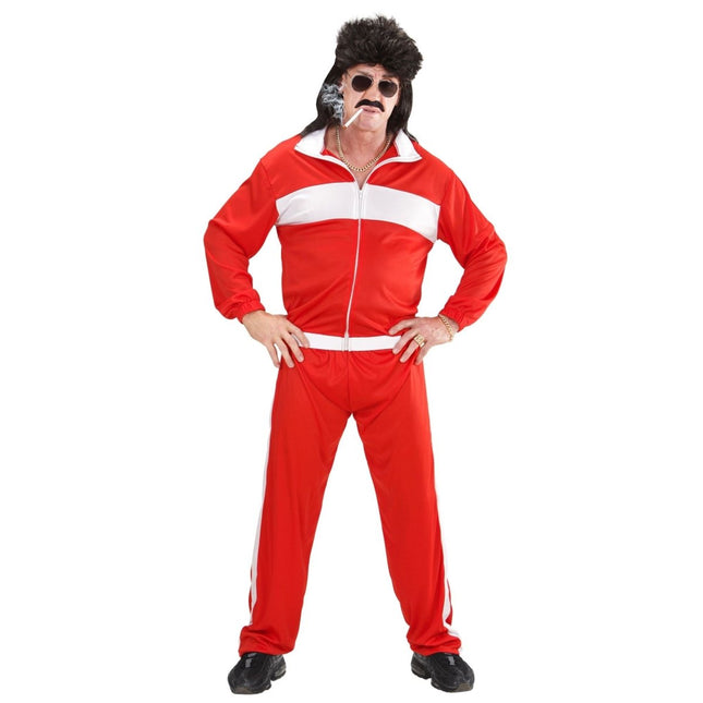 Neon 80S Trainingspak Fout Rood Heren van Widmann koop je bij Partywinkel