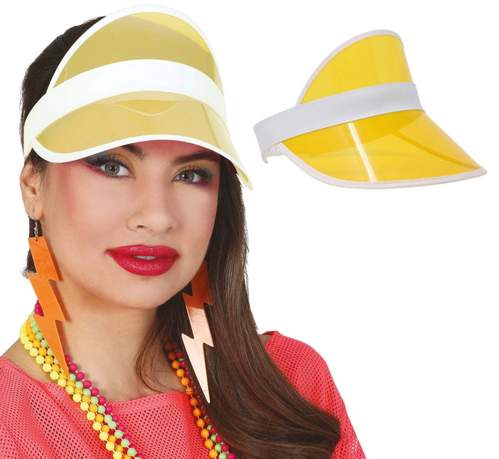 Neon 80S Zonneklep Geel 25cm van Fiestas Guirca koop je bij Partywinkel