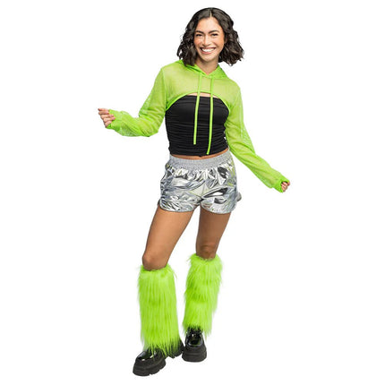 Neon Beenwarmers Groen Pluche van Boland koop je bij Partywinkel