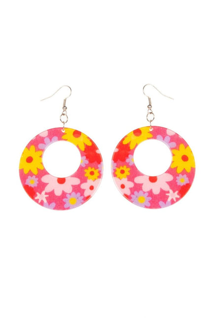 Neon Roze Hippie Oorbellen van Wilbers & Wilbers koop je bij Partywinkel