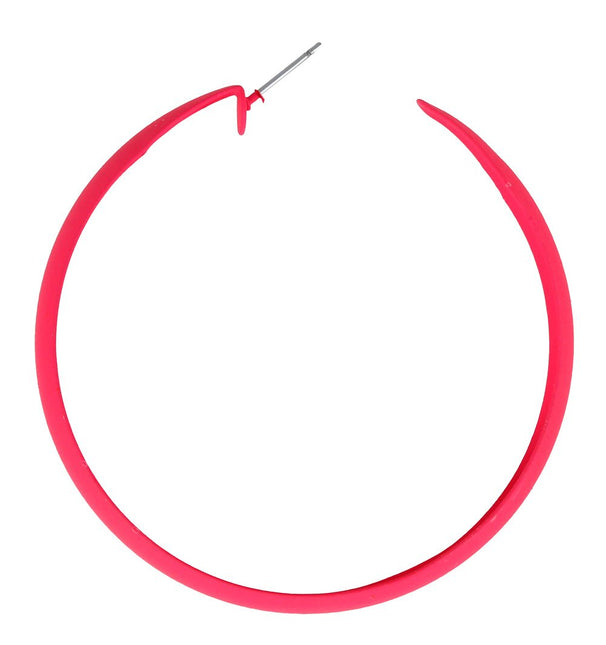 Neon Roze Oorbellen Hoepel van Fiestas Guirca koop je bij Partywinkel