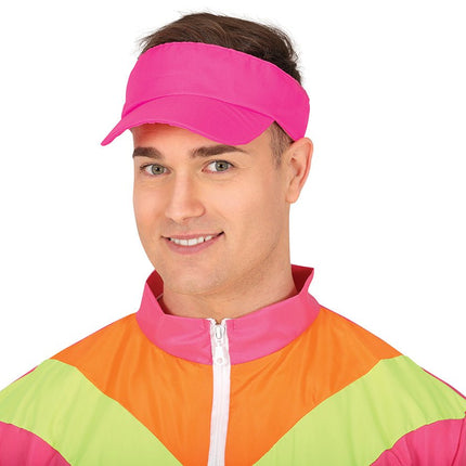 Neon Roze Zonneklep van Fiestas Guirca koop je bij Partywinkel