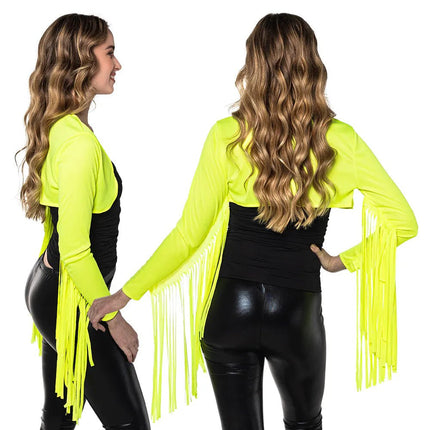 Neon Vest Geel Franjes van Boland koop je bij Partywinkel