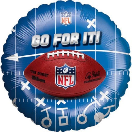 NFL-heliumballon, blå og rød, tom, 45 cm