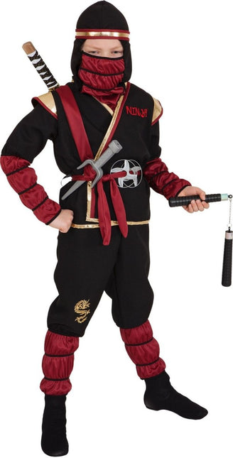 Ninja Kostuum – Rood/Goud/Zwart van Orlob koop je bij Partywinkel