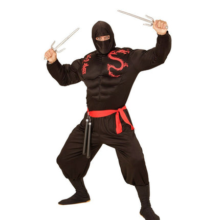 Ninja Pak Zwart Rood Heren van Widmann koop je bij Partywinkel