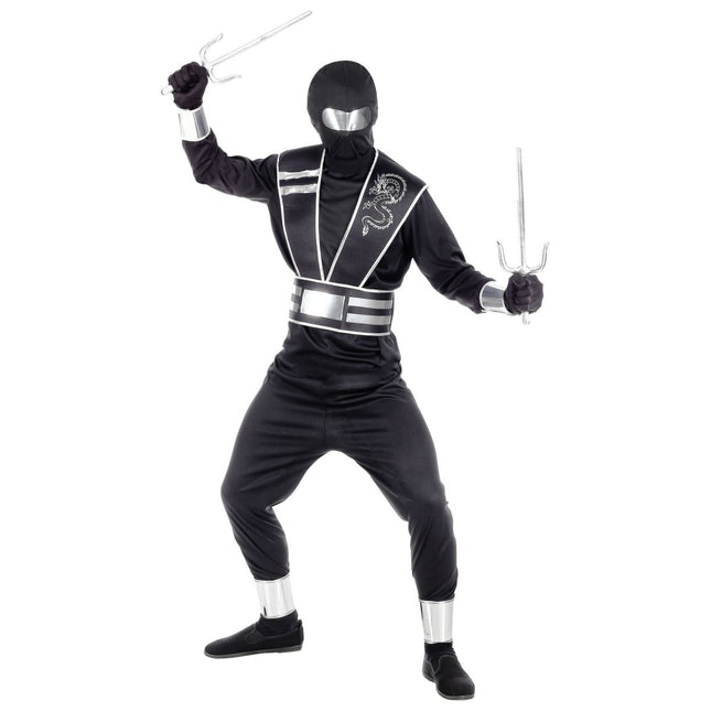 Ninja Pak Zwart Zilver Jongen van Widmann koop je bij Partywinkel