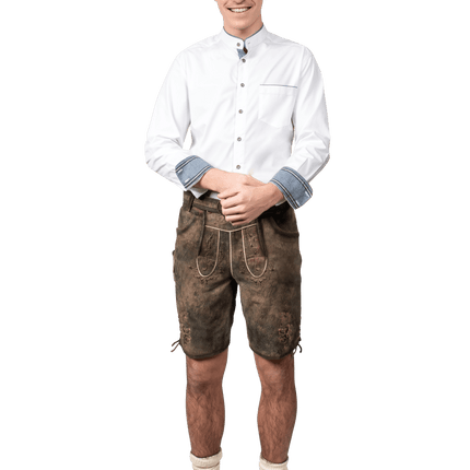 Oktoberfest Blouse Blauw Wit Heren van Haus Huberts koop je bij Partywinkel