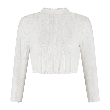 Oktoberfest Blouse Wit Dames Kraagje van Haus Huberts koop je bij Partywinkel