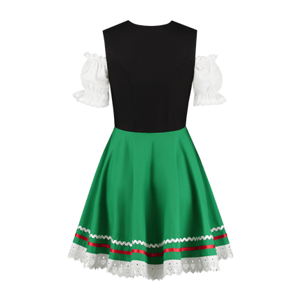 Oktoberfest Dirndl Jurk Oktoberfest Zwart Groen Dames 2 Delig van Haus Huberts koop je bij Partywinkel