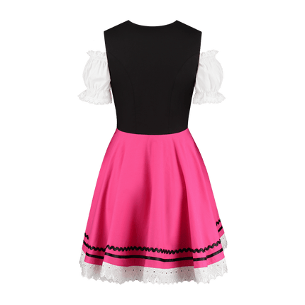 Oktoberfest Dirndl Jurk Oktoberfest Zwart Roze Dames 2 Delig van Haus Huberts koop je bij Partywinkel