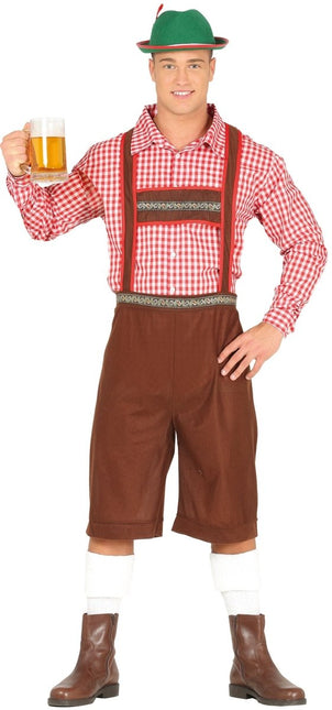Oktoberfest Kostuum Rood Bruin Heren van Fiestas Guirca koop je bij Partywinkel