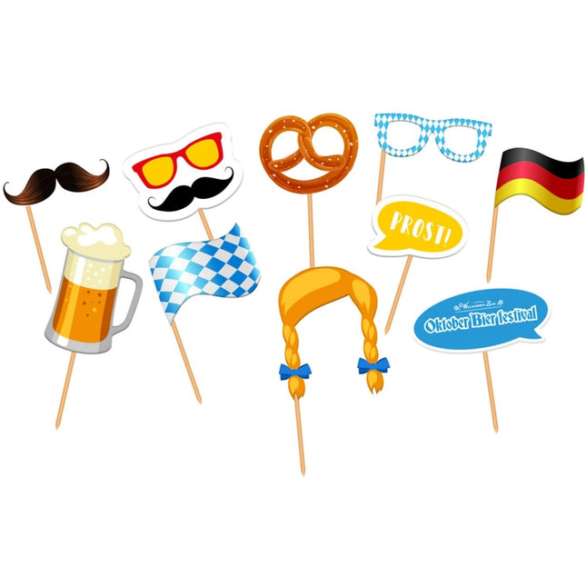Oktoberfest Photobooth Props 20cm 10st van Folat koop je bij Partywinkel