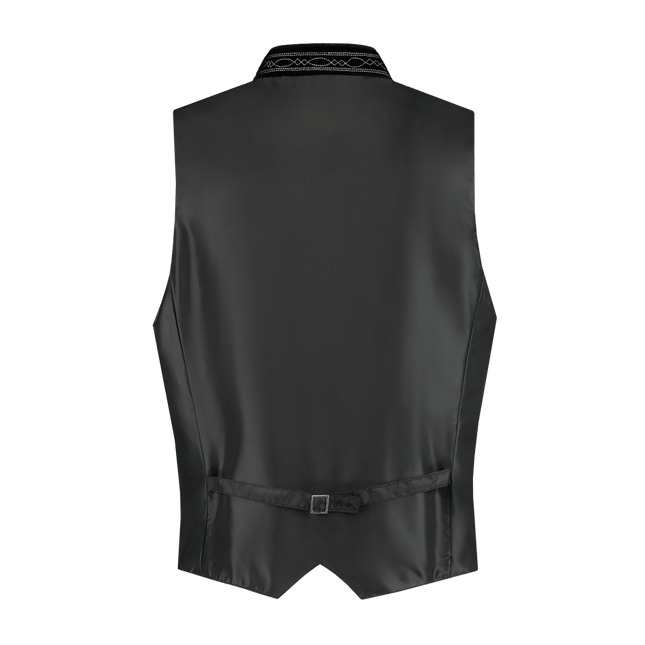 Oktoberfest Vest Zwart Trachtenweste Jaquard van Haus Huberts koop je bij Partywinkel