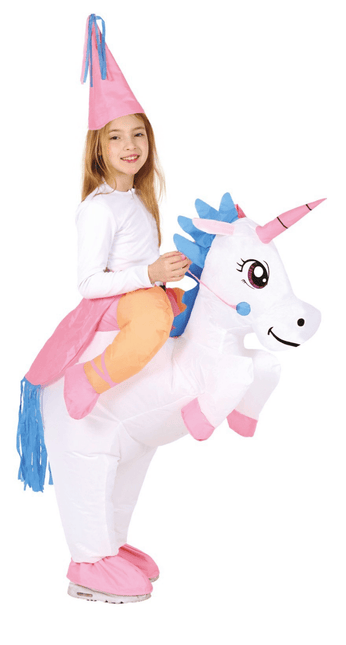 Opblaasbare Unicorn Kostum Kind 7/9 jaar van Fiestas Guirca koop je bij Partywinkel
