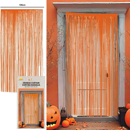 Oranje Deurgordijn Folie 2m van Fiestas Guirca koop je bij Partywinkel