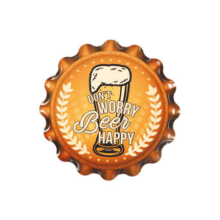 Oranje Onderzetters Dont Worry 11cm van Paper Dreams koop je bij Partywinkel